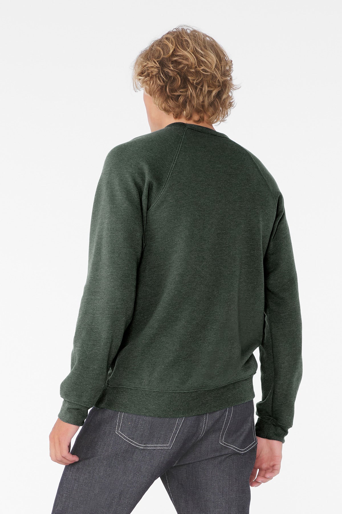 BELLA+CANVAS  Unisex Sponge Fleece Raglan Sweatshirt - Heather Forest