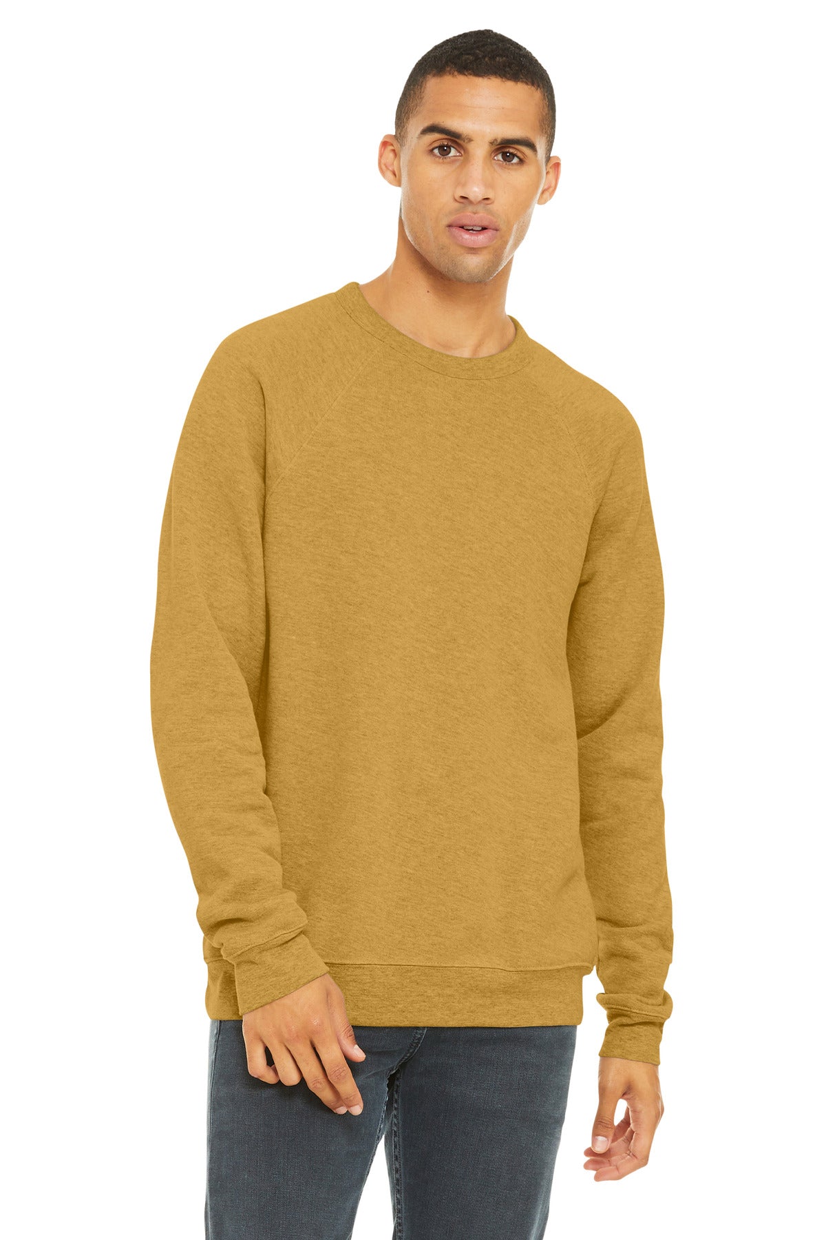 BELLA+CANVAS  Unisex Sponge Fleece Raglan Sweatshirt - Heather Mustard
