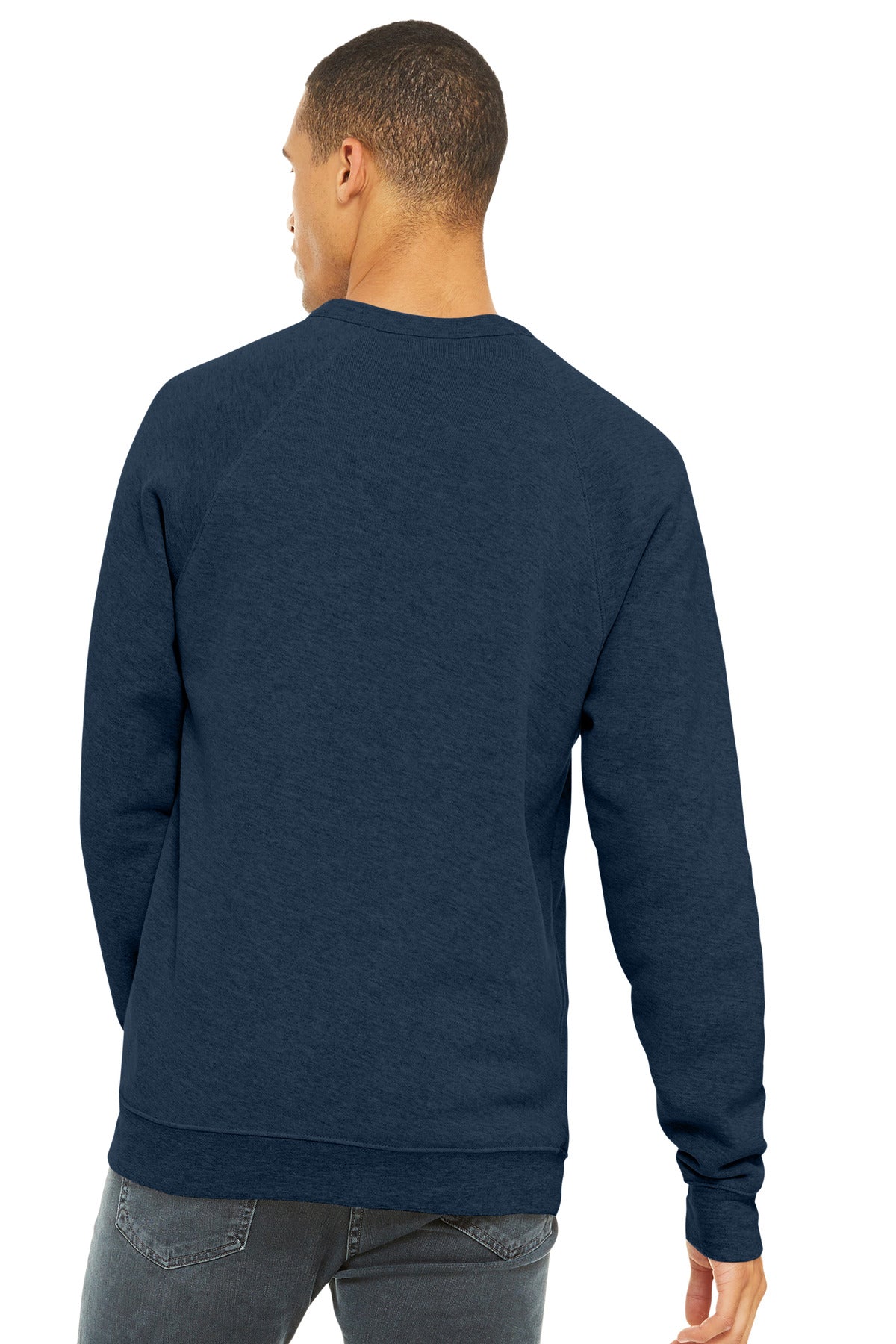 BELLA+CANVAS  Unisex Sponge Fleece Raglan Sweatshirt - Heather Navy