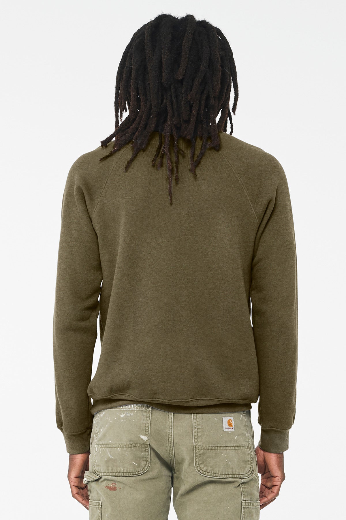 BELLA+CANVAS  Unisex Sponge Fleece Raglan Sweatshirt - Heather Olive
