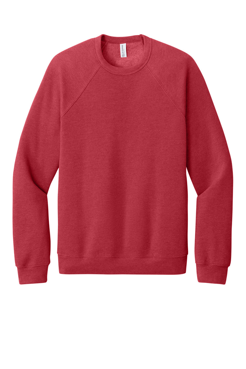 BELLA+CANVAS  Unisex Sponge Fleece Raglan Sweatshirt - Heather Red