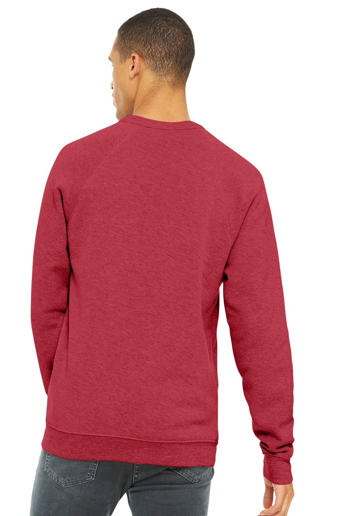 BELLA+CANVAS  Unisex Sponge Fleece Raglan Sweatshirt - Heather Red