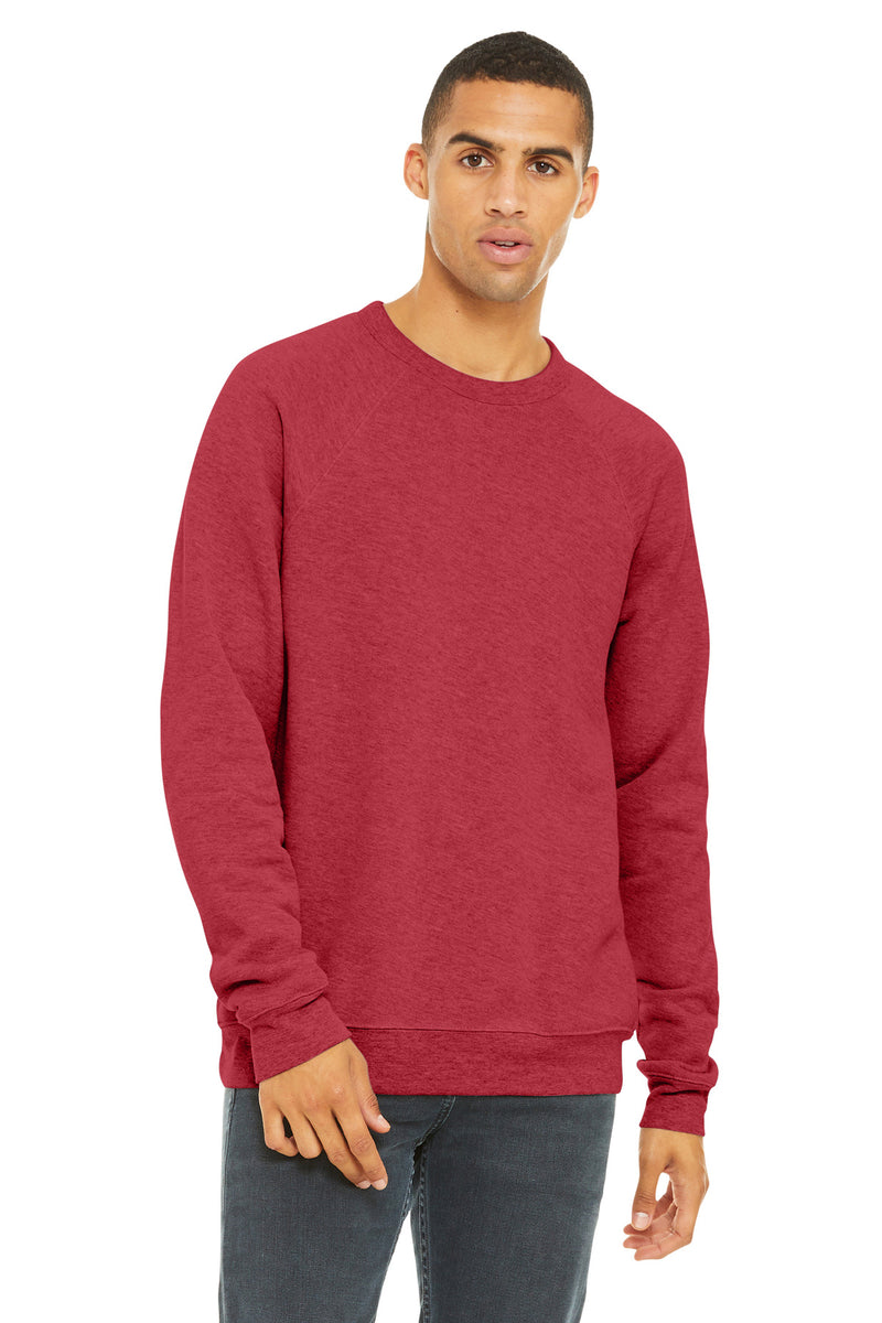 BELLA+CANVAS  Unisex Sponge Fleece Raglan Sweatshirt - Heather Red