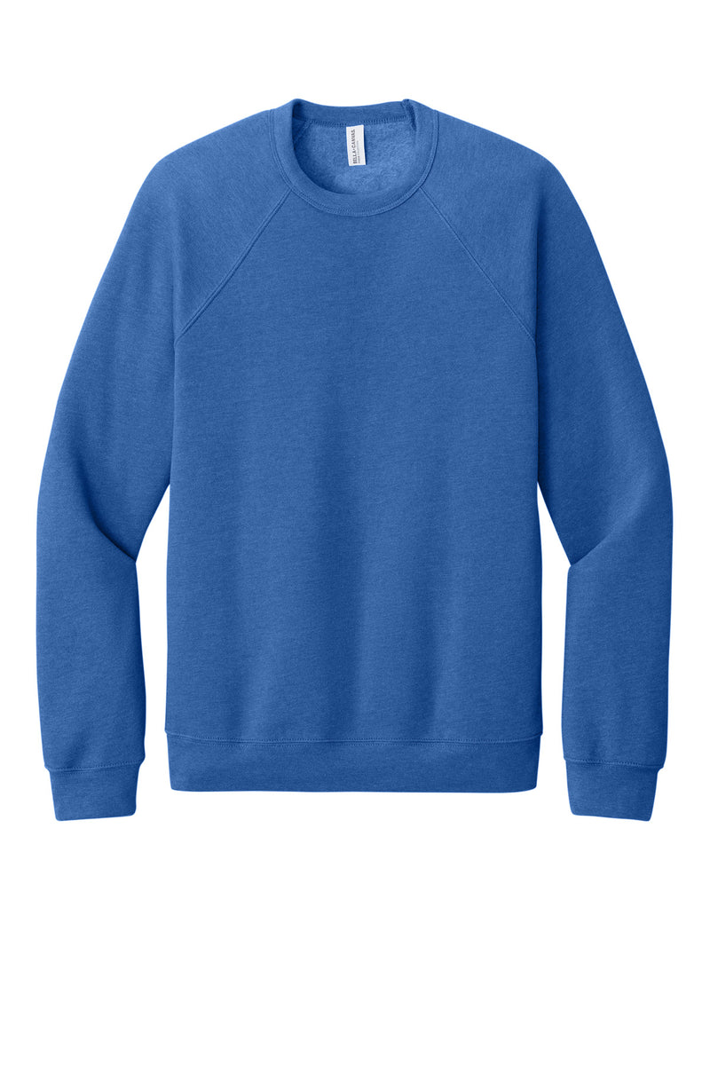 BELLA+CANVAS  Unisex Sponge Fleece Raglan Sweatshirt - Heather True Royal