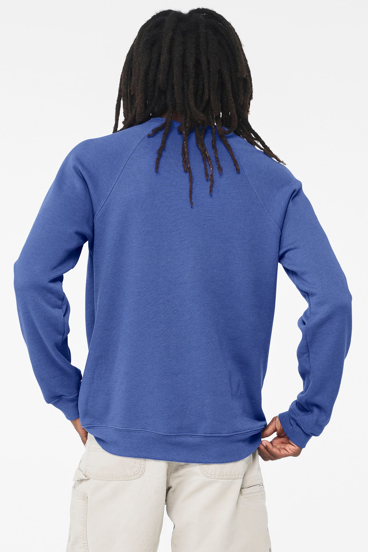 BELLA+CANVAS  Unisex Sponge Fleece Raglan Sweatshirt - Heather True Royal