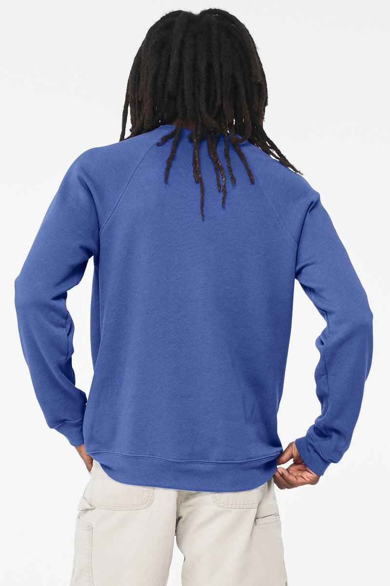 BELLA+CANVAS  Unisex Sponge Fleece Raglan Sweatshirt - Heather True Royal