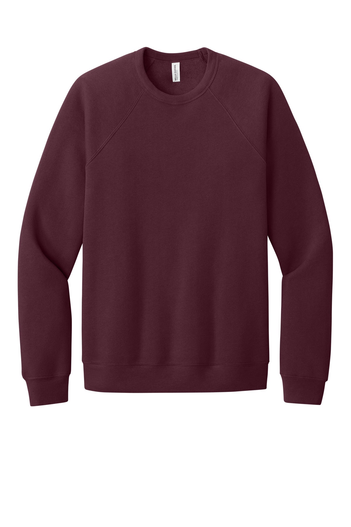 BELLA+CANVAS  Unisex Sponge Fleece Raglan Sweatshirt - Maroon