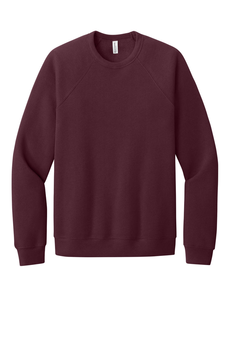 BELLA+CANVAS  Unisex Sponge Fleece Raglan Sweatshirt - Maroon