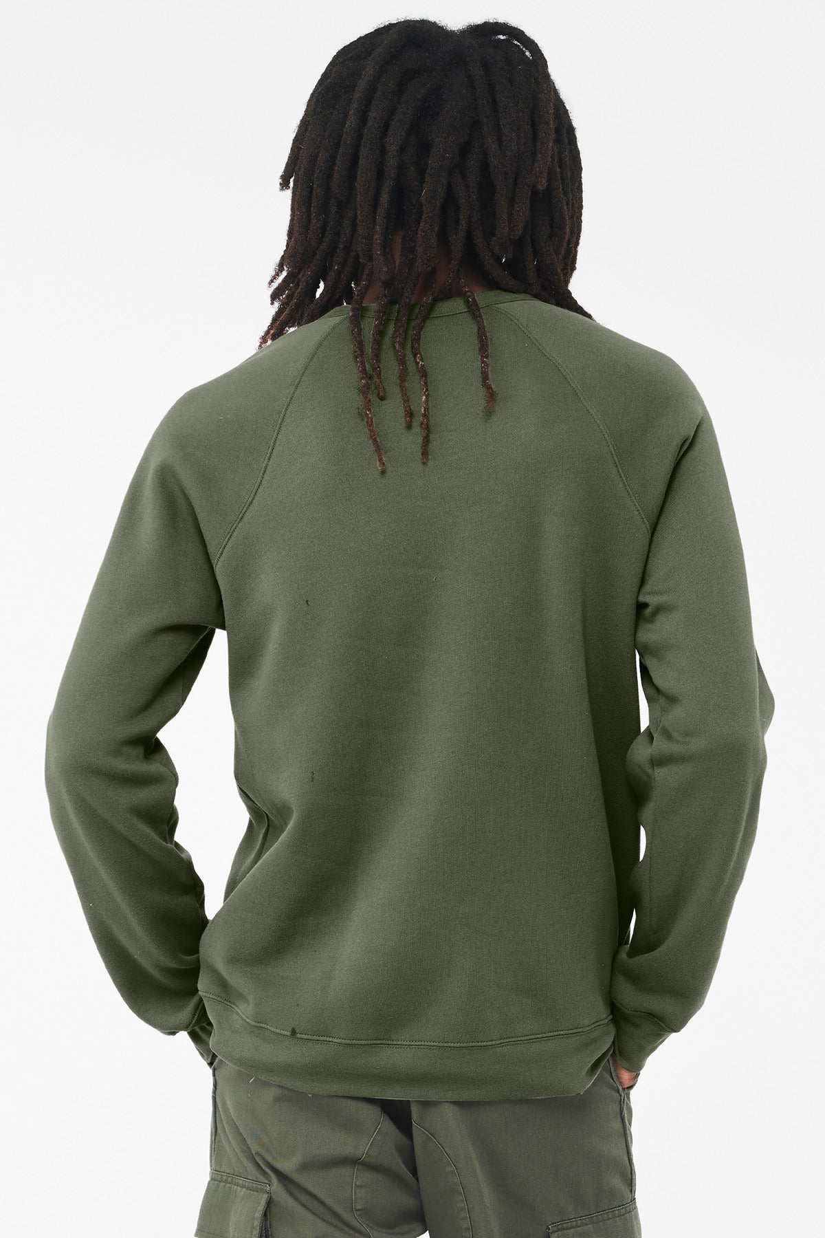 BELLA+CANVAS  Unisex Sponge Fleece Raglan Sweatshirt - Military Green