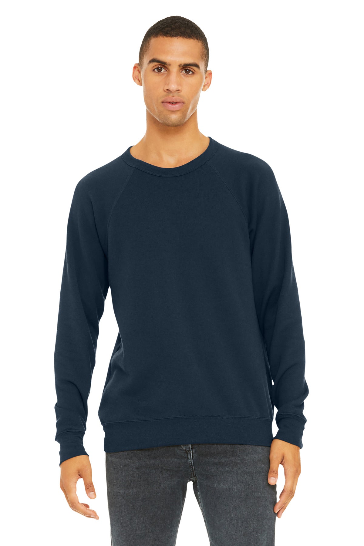 BELLA+CANVAS  Unisex Sponge Fleece Raglan Sweatshirt - Navy
