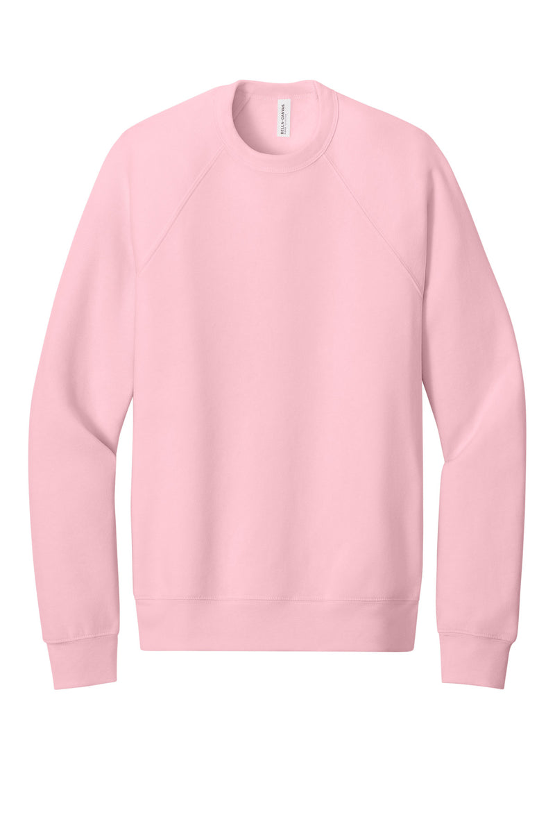 BELLA+CANVAS  Unisex Sponge Fleece Raglan Sweatshirt - Pink