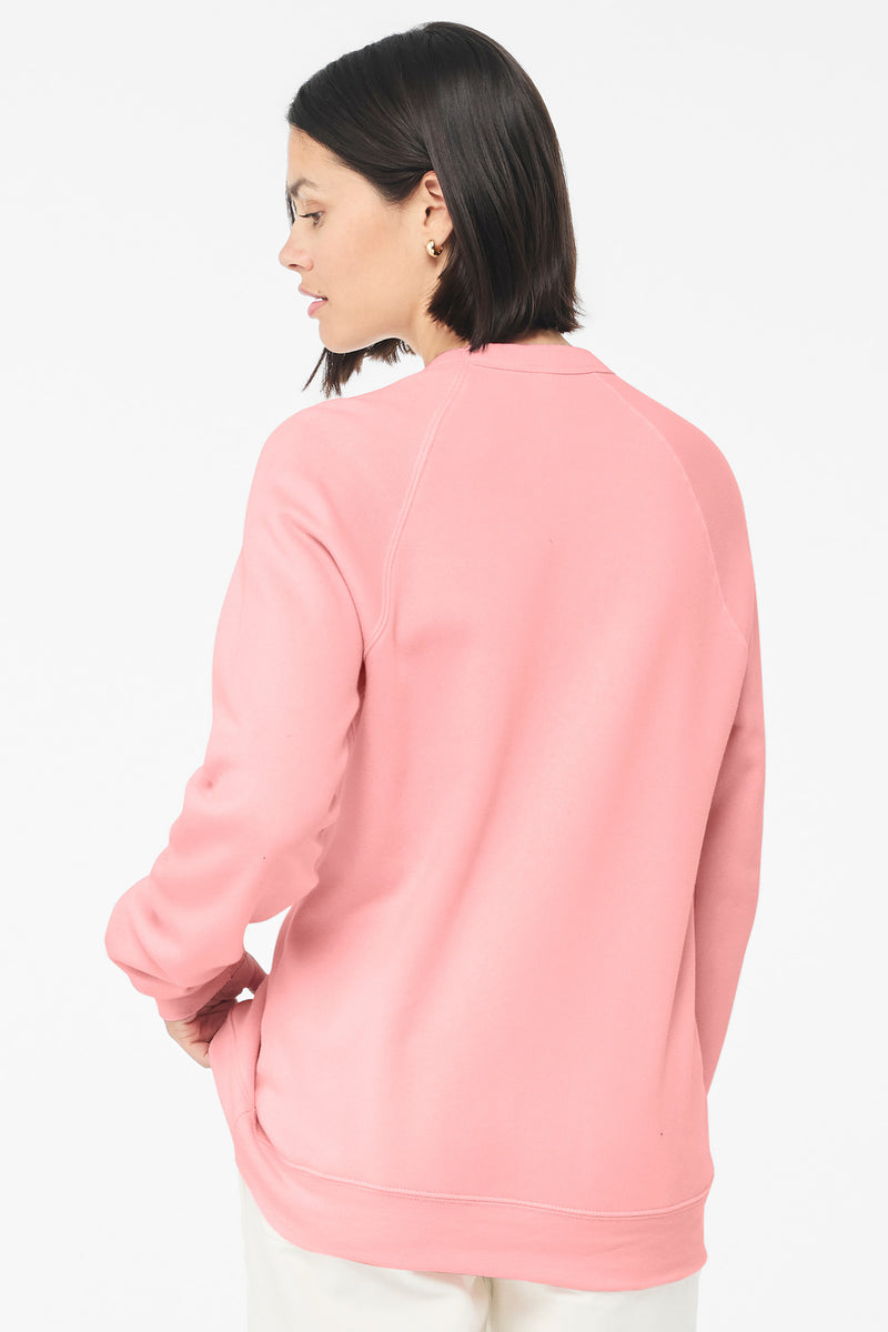 BELLA+CANVAS  Unisex Sponge Fleece Raglan Sweatshirt - Pink