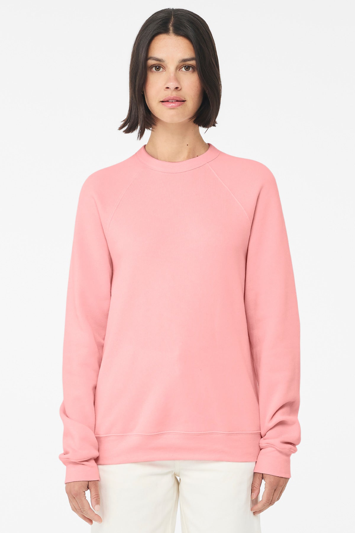 BELLA+CANVAS  Unisex Sponge Fleece Raglan Sweatshirt - Pink