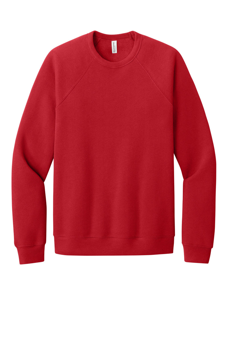 BELLA+CANVAS  Unisex Sponge Fleece Raglan Sweatshirt - Red