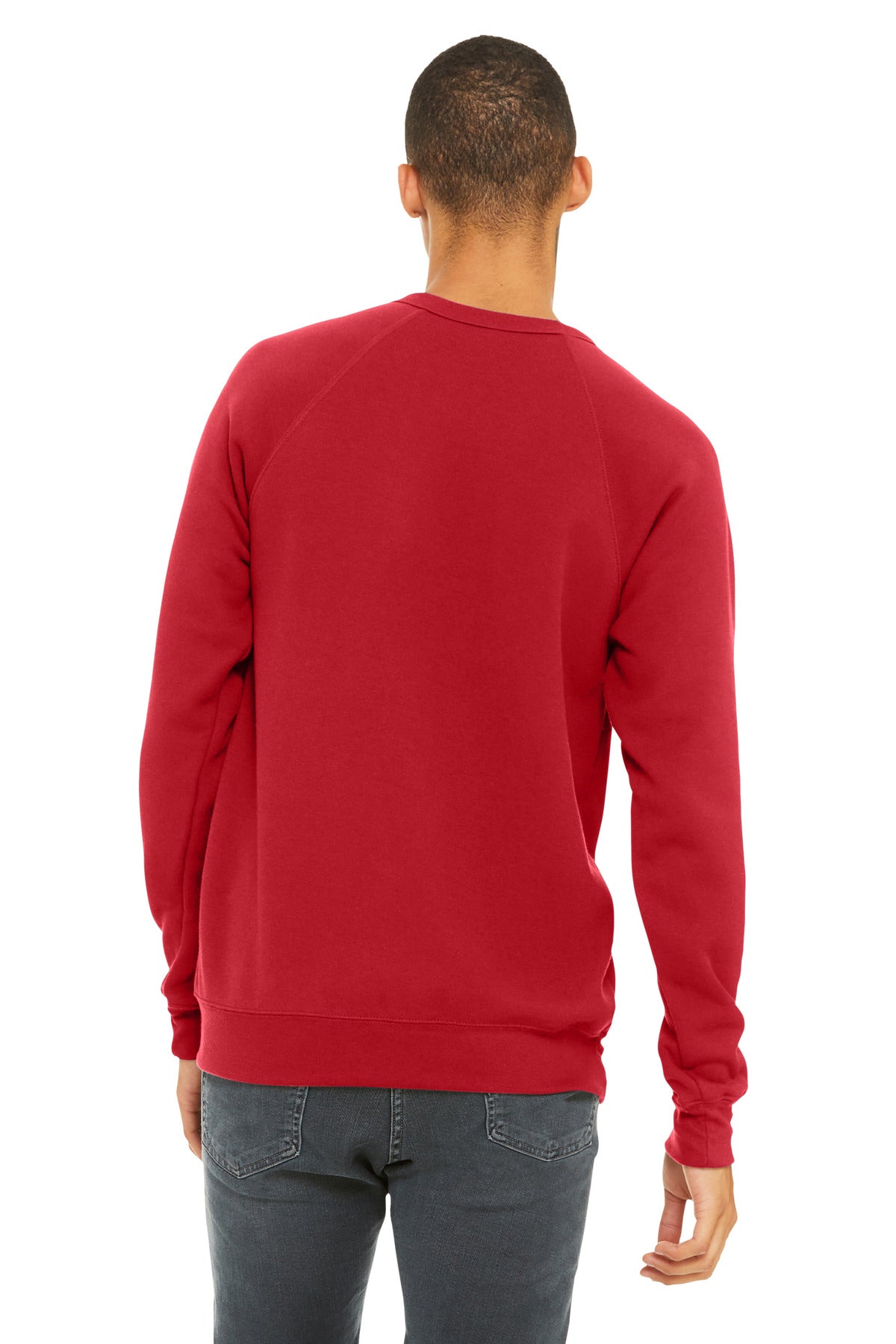 BELLA+CANVAS  Unisex Sponge Fleece Raglan Sweatshirt - Red