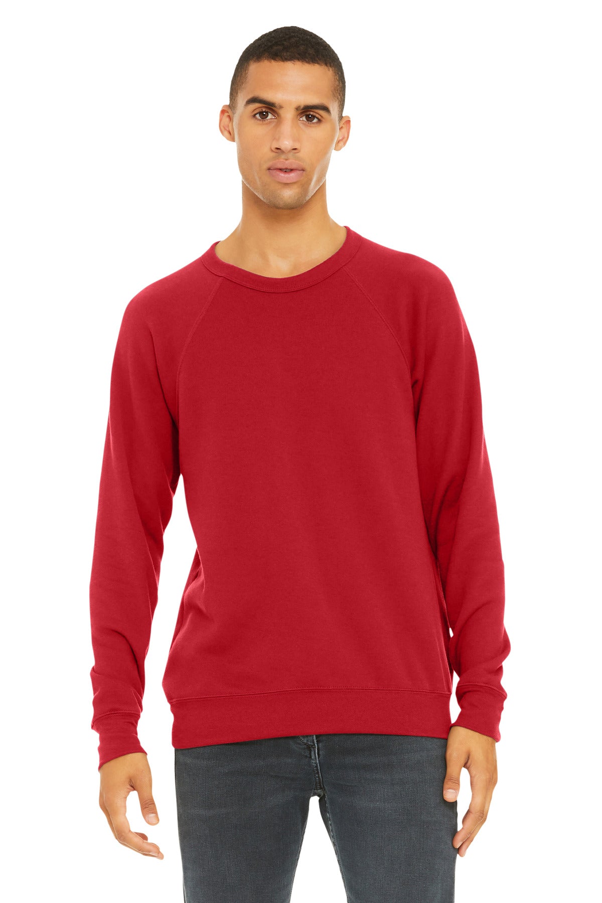 BELLA+CANVAS  Unisex Sponge Fleece Raglan Sweatshirt - Red