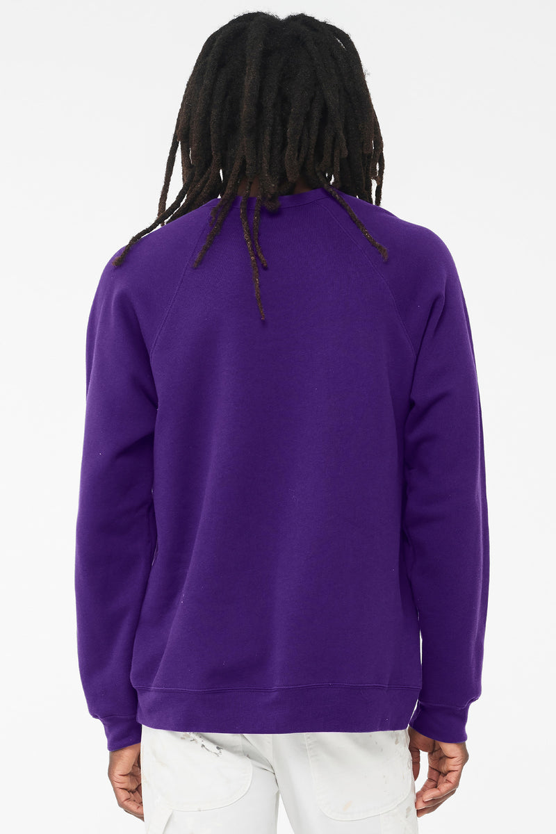 BELLA+CANVAS  Unisex Sponge Fleece Raglan Sweatshirt - Team Purple