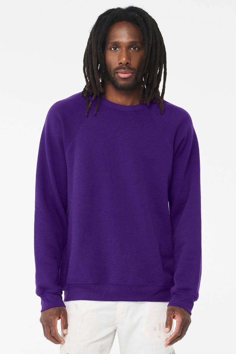 BELLA+CANVAS  Unisex Sponge Fleece Raglan Sweatshirt - Team Purple