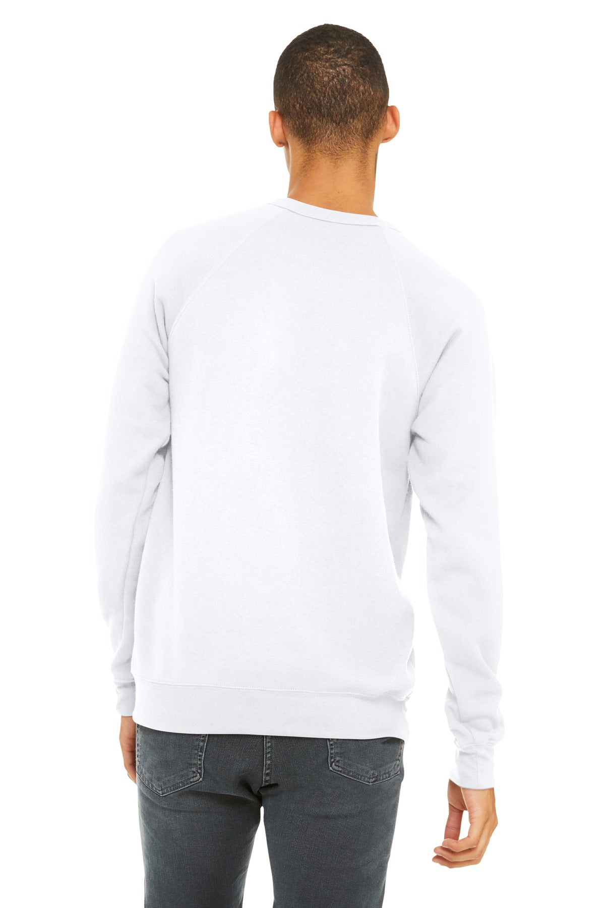 BELLA+CANVAS  Unisex Sponge Fleece Raglan Sweatshirt - White