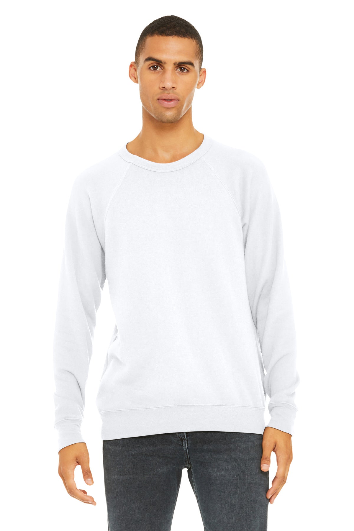 BELLA+CANVAS  Unisex Sponge Fleece Raglan Sweatshirt - White