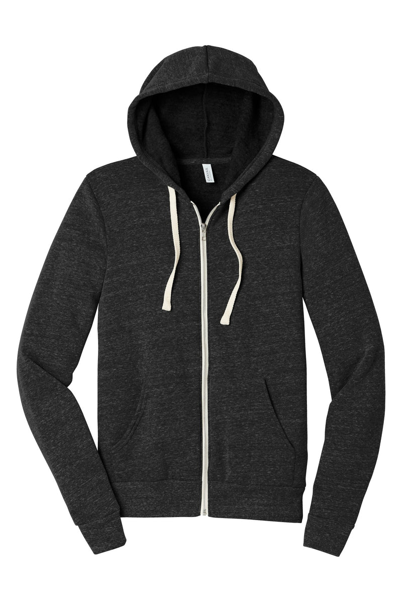 BELLA+CANVAS  Unisex Triblend Sponge Fleece Full-Zip Hoodie - Charcoal-Black Triblend