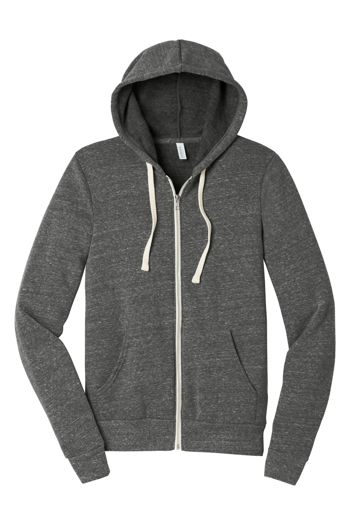 BELLA+CANVAS  Unisex Triblend Sponge Fleece Full-Zip Hoodie - Grey Triblend
