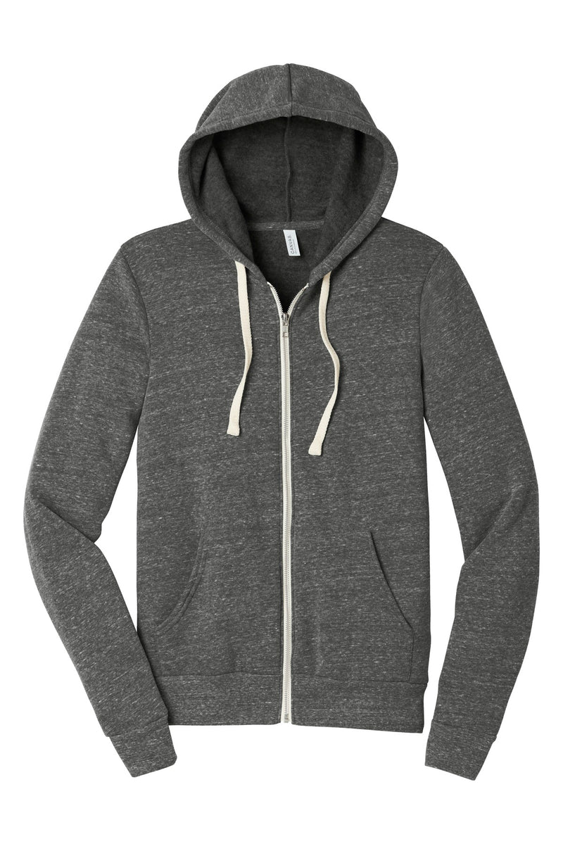 BELLA+CANVAS  Unisex Triblend Sponge Fleece Full-Zip Hoodie - Grey Triblend