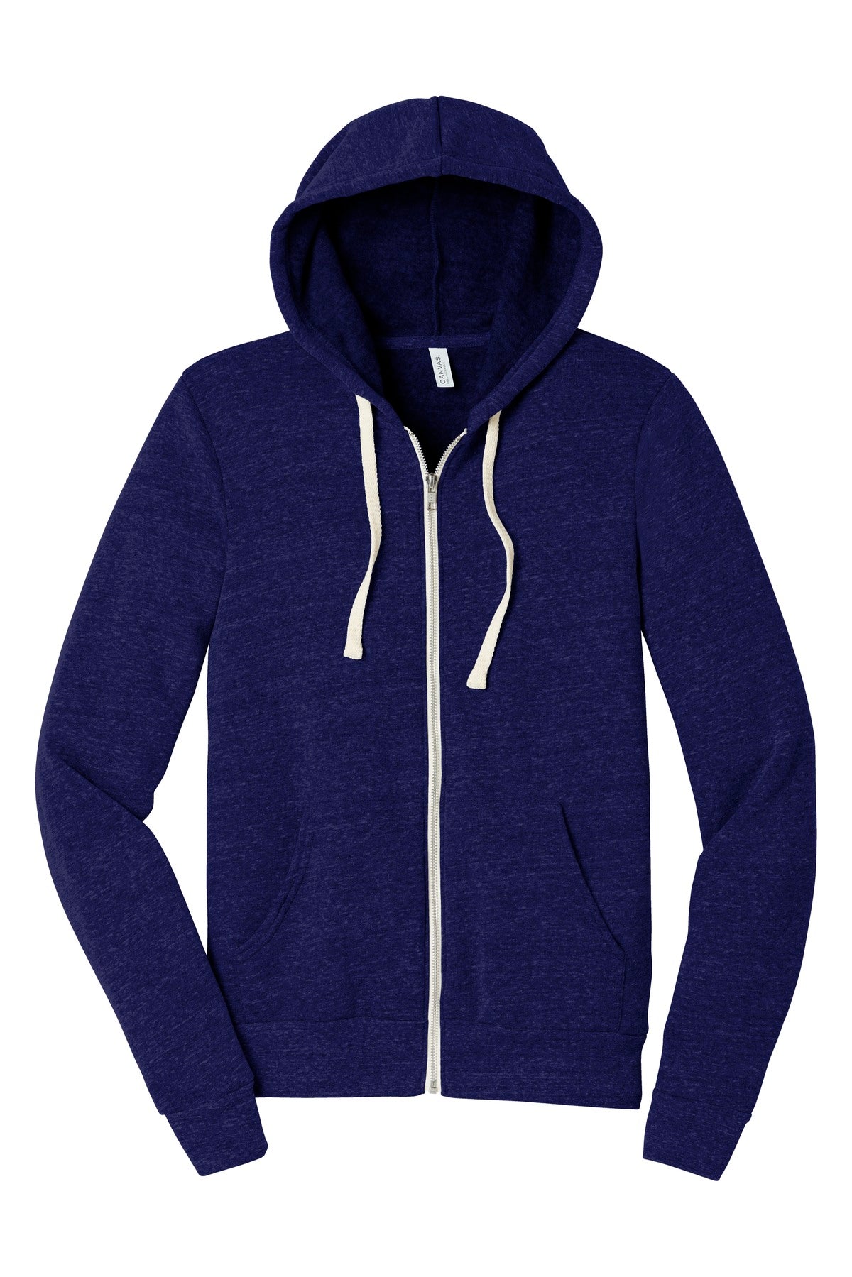 BELLA+CANVAS  Unisex Triblend Sponge Fleece Full-Zip Hoodie - Navy Triblend