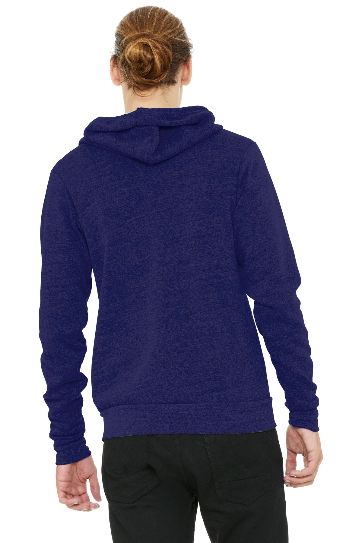 BELLA+CANVAS  Unisex Triblend Sponge Fleece Full-Zip Hoodie - Navy Triblend