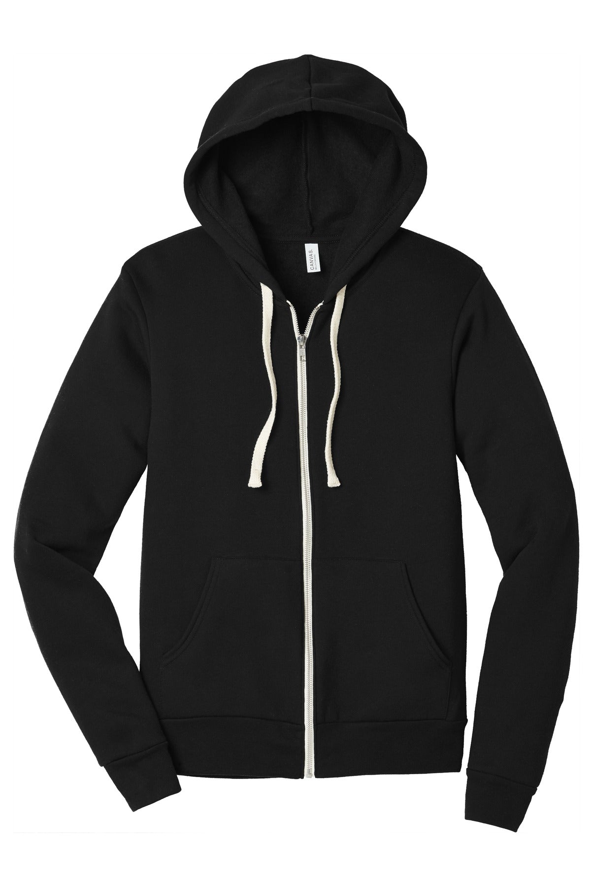 BELLA+CANVAS  Unisex Triblend Sponge Fleece Full-Zip Hoodie - Solid Black Triblend