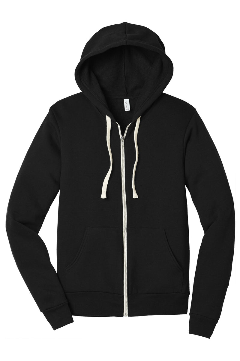 BELLA+CANVAS  Unisex Triblend Sponge Fleece Full-Zip Hoodie - Solid Black Triblend