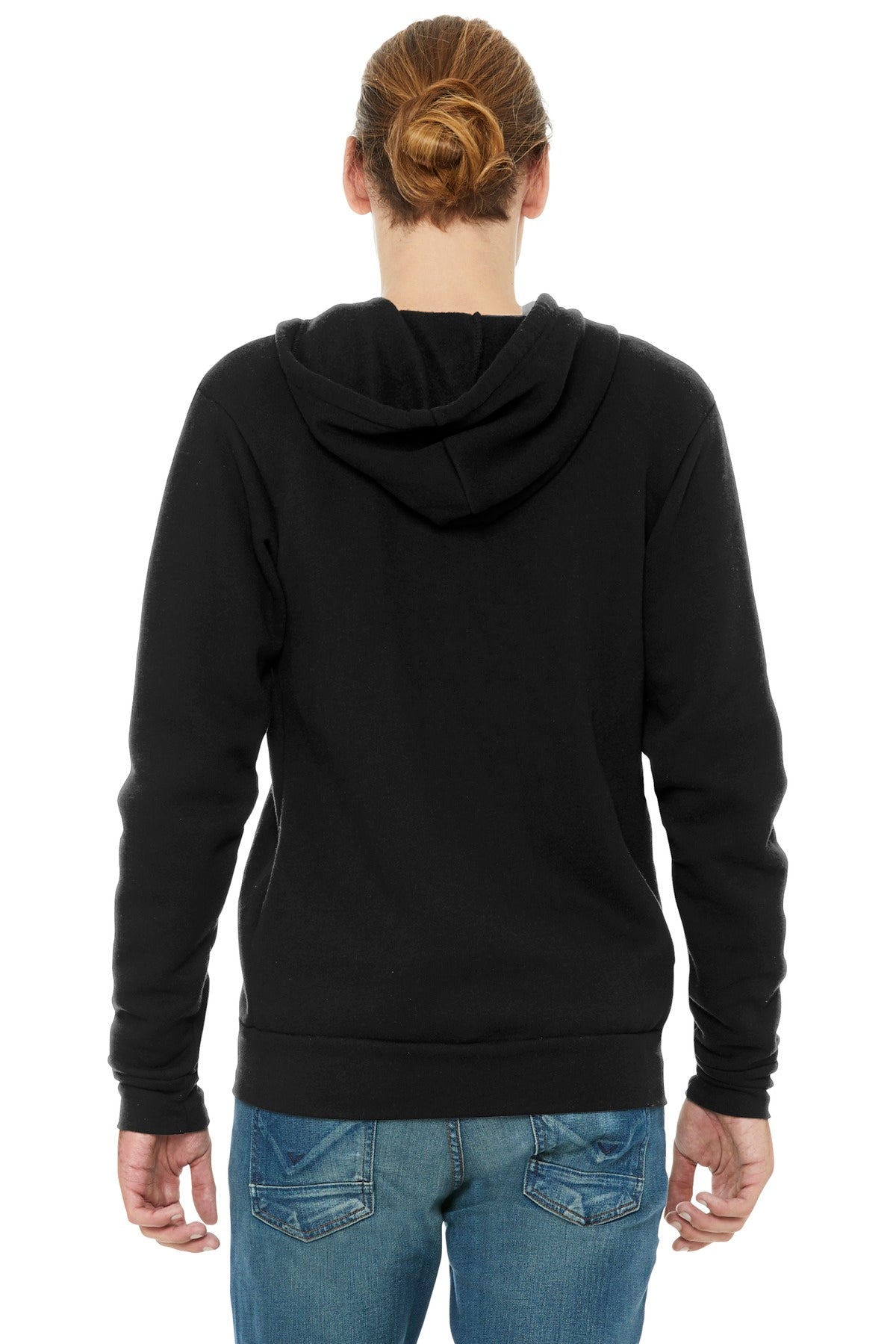 BELLA+CANVAS  Unisex Triblend Sponge Fleece Full-Zip Hoodie - Solid Black Triblend