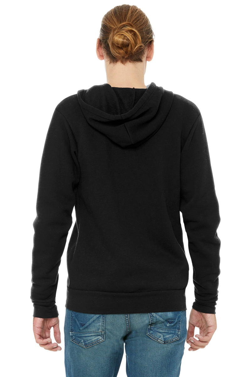 BELLA+CANVAS  Unisex Triblend Sponge Fleece Full-Zip Hoodie - Solid Black Triblend