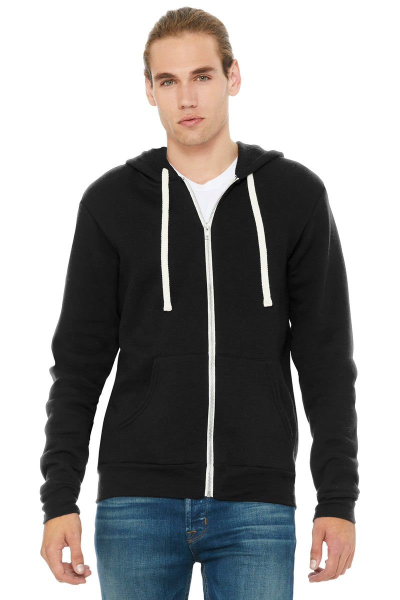 BELLA+CANVAS  Unisex Triblend Sponge Fleece Full-Zip Hoodie - Solid Black Triblend
