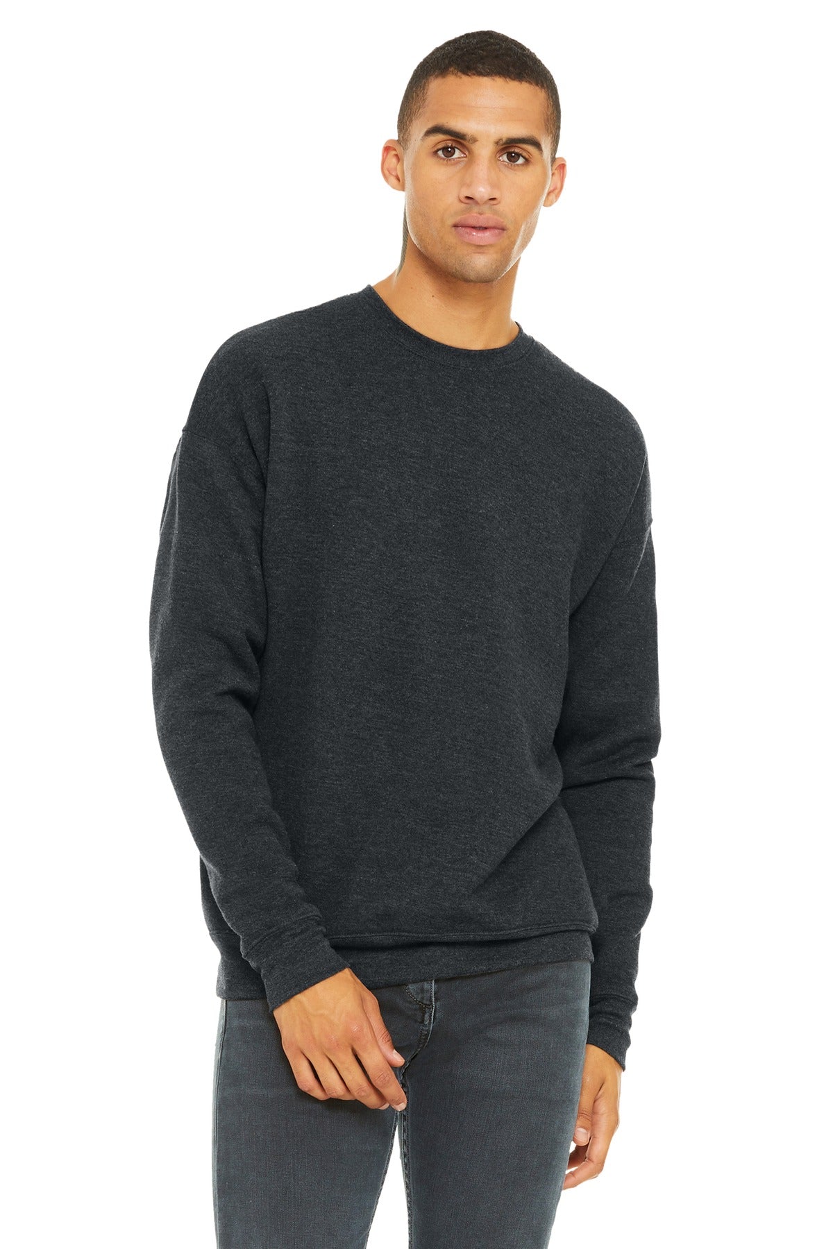 BELLA+CANVAS  Unisex Sponge Fleece Drop Shoulder Sweatshirt - Dark Grey Heather
