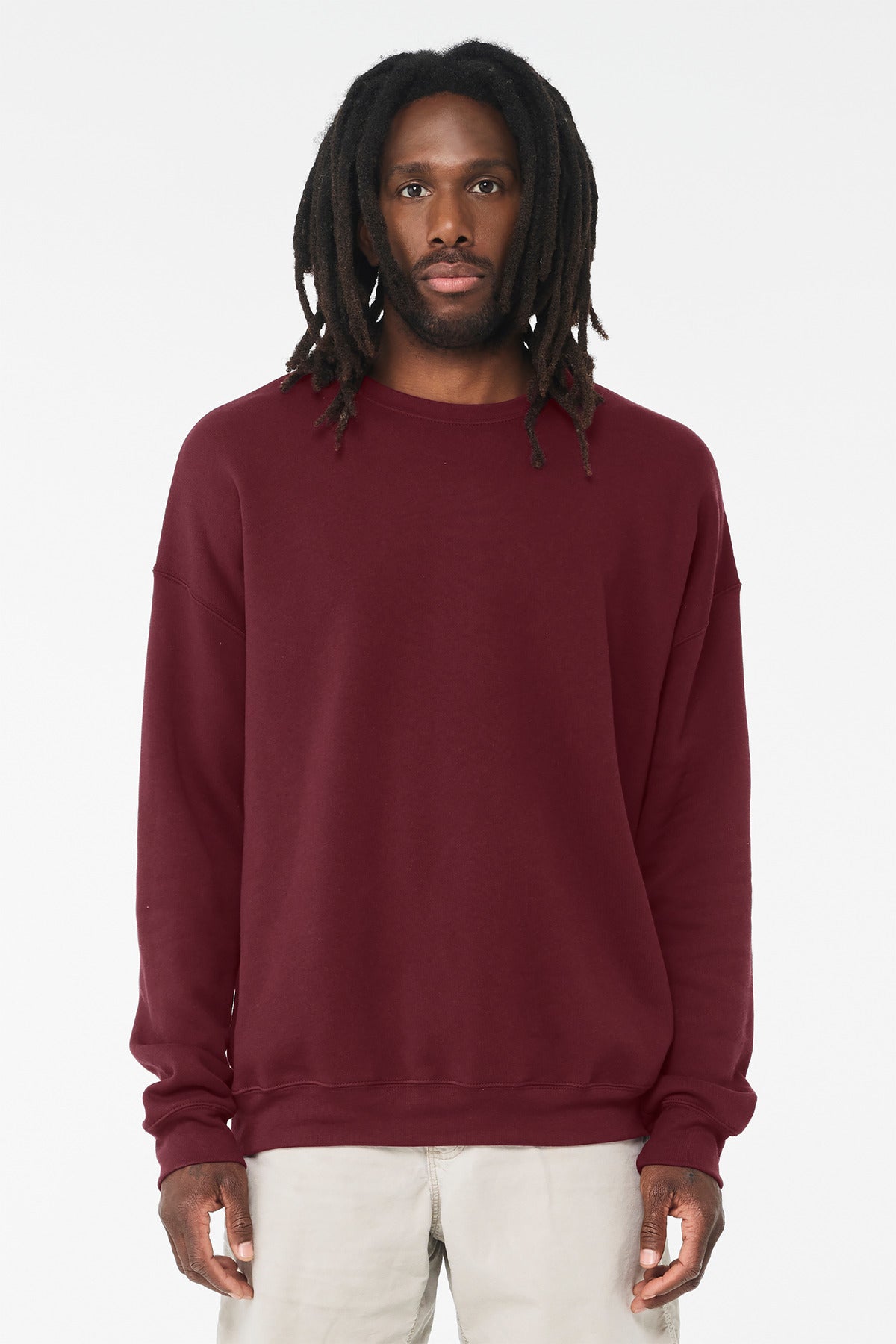 BELLA+CANVAS  Unisex Sponge Fleece Drop Shoulder Sweatshirt - Maroon