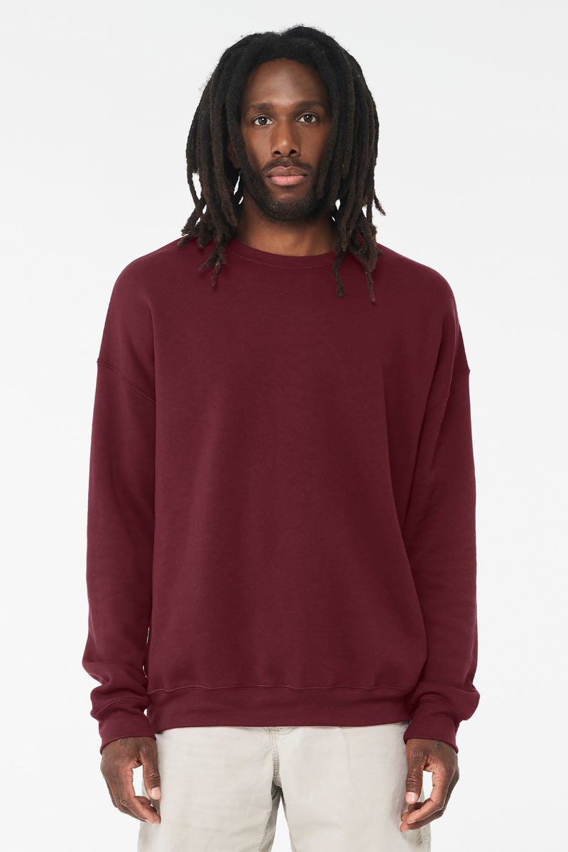 BELLA+CANVAS  Unisex Sponge Fleece Drop Shoulder Sweatshirt - Maroon