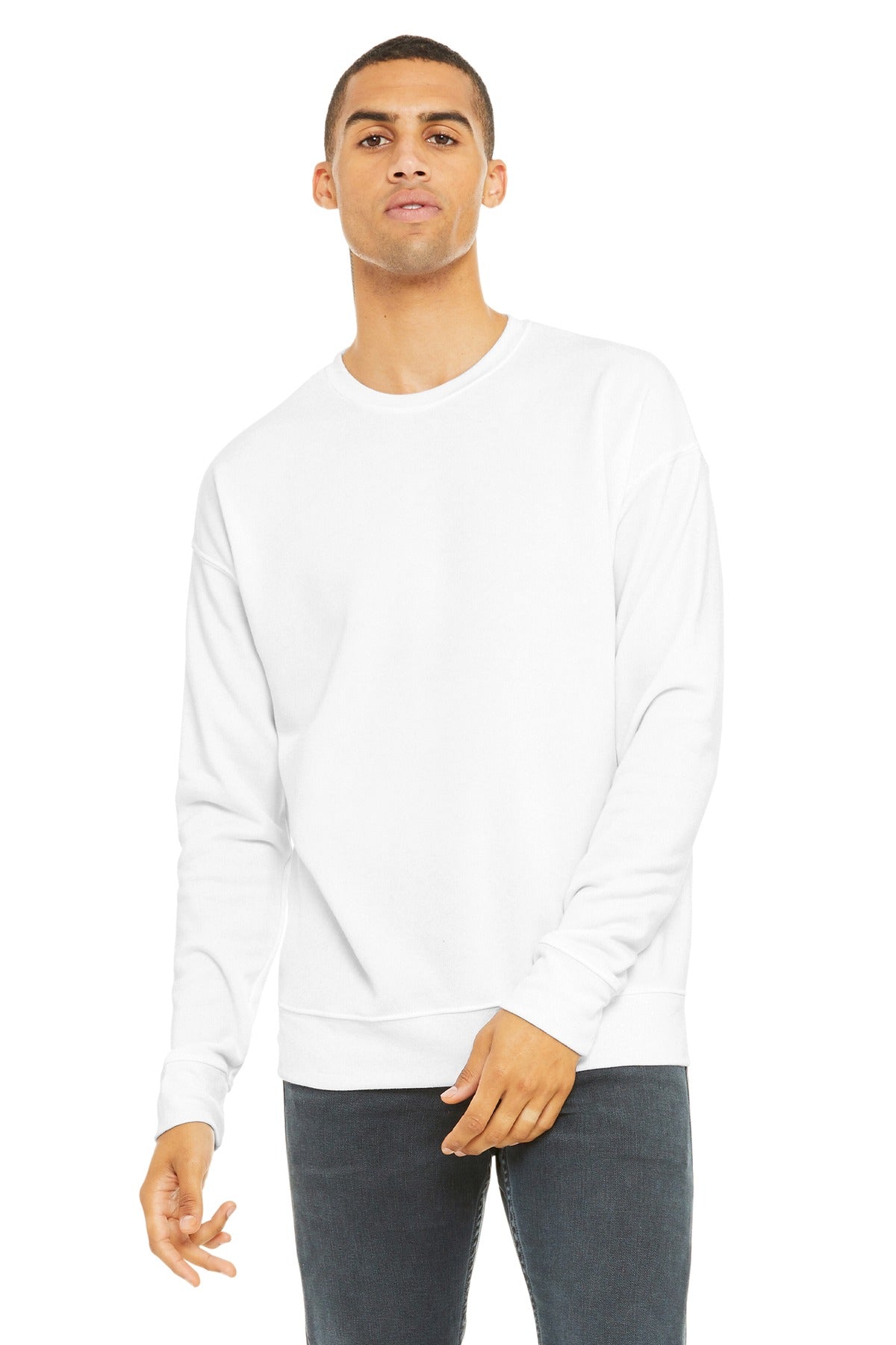 BELLA+CANVAS  Unisex Sponge Fleece Drop Shoulder Sweatshirt - White
