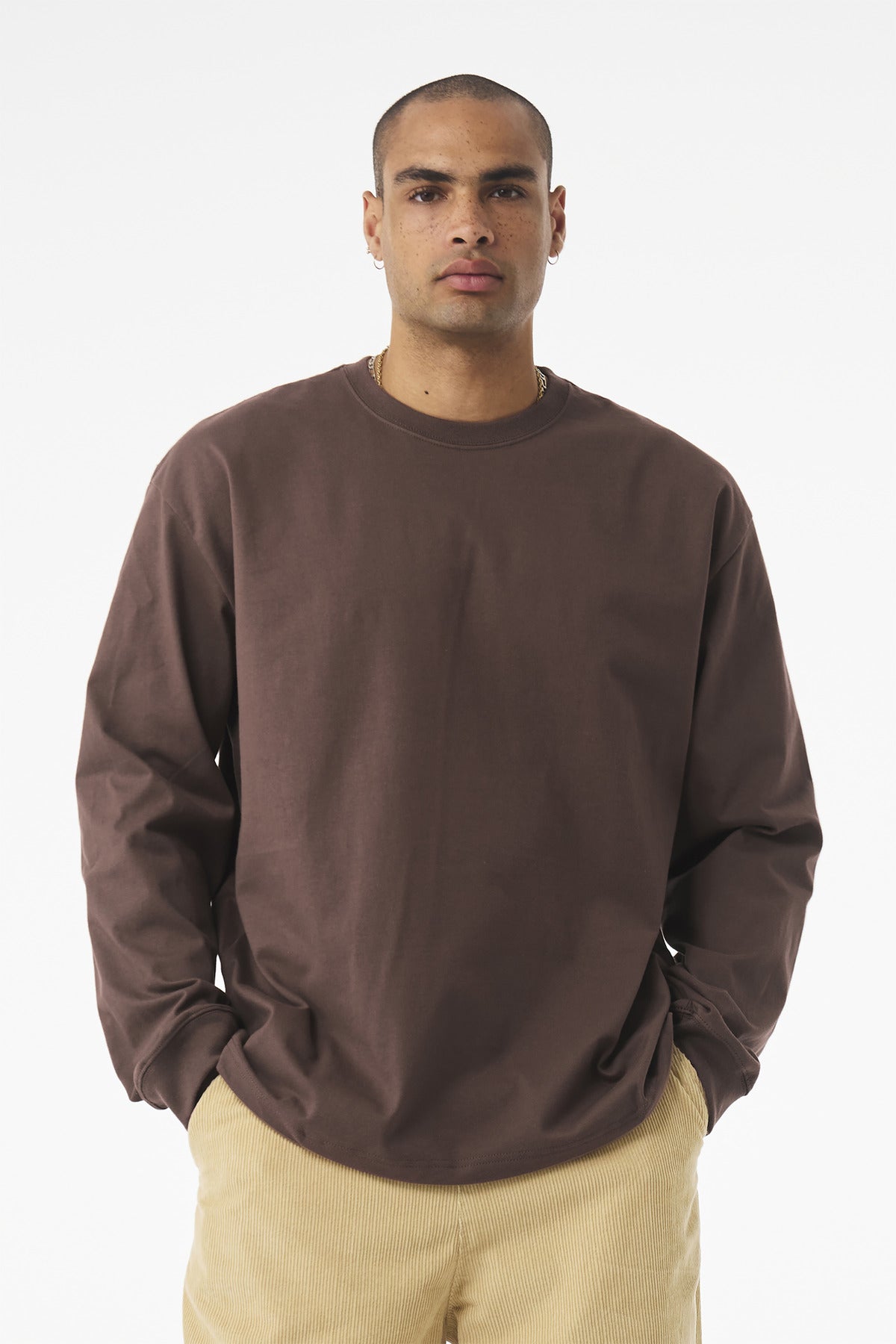 BELLA+CANVAS Unisex 7.5-Ounce Heavyweight Long Sleeve Tee - Cocoa