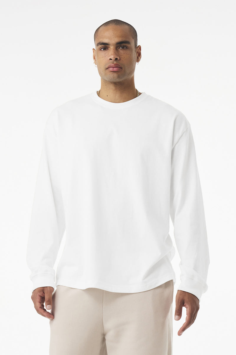 BELLA+CANVAS Unisex 7.5-Ounce Heavyweight Long Sleeve Tee - White