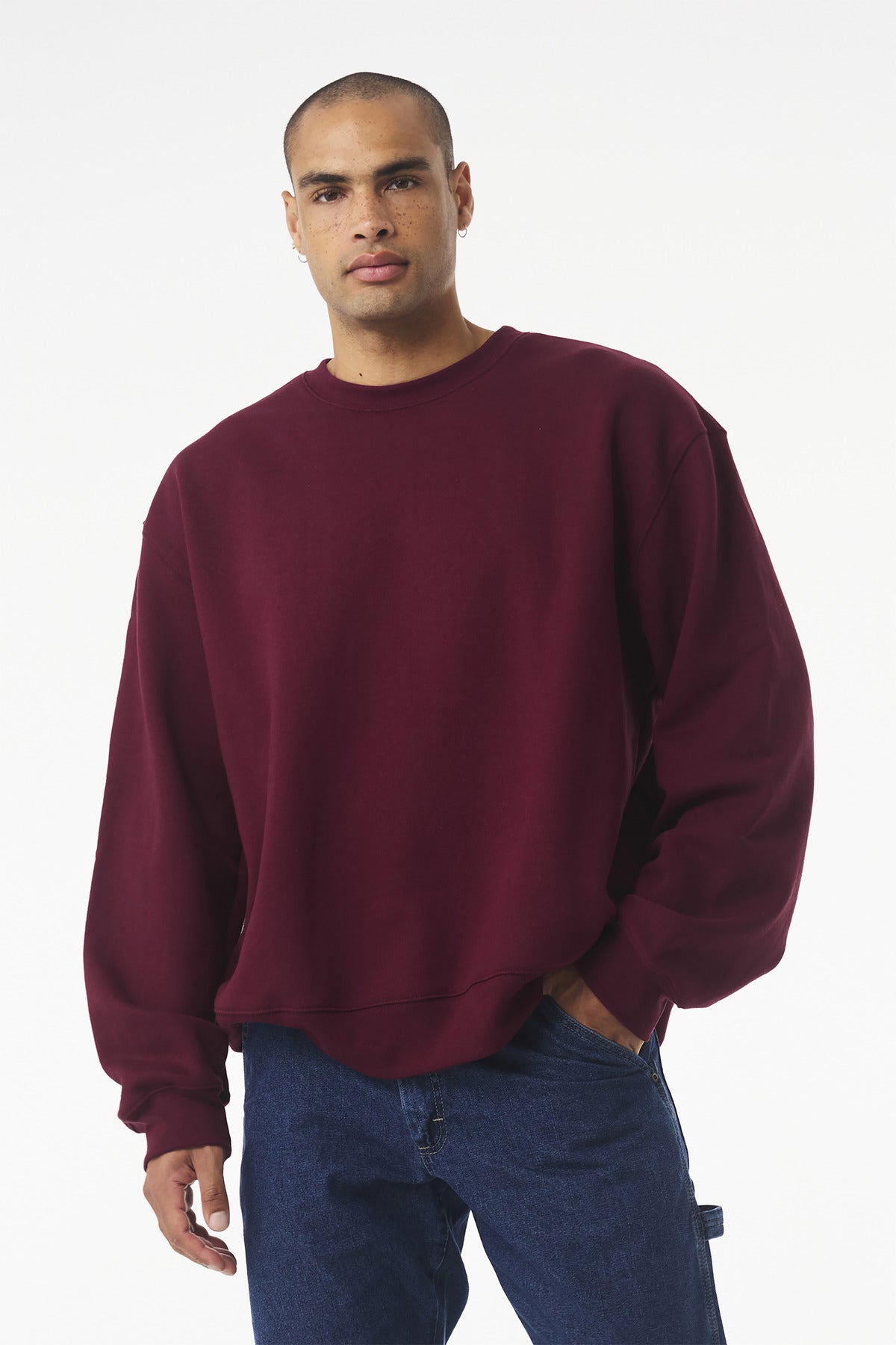 BELLA+CANVAS Unisex 10-Ounce Heavyweight Crewneck Sweatshirt - Maroon