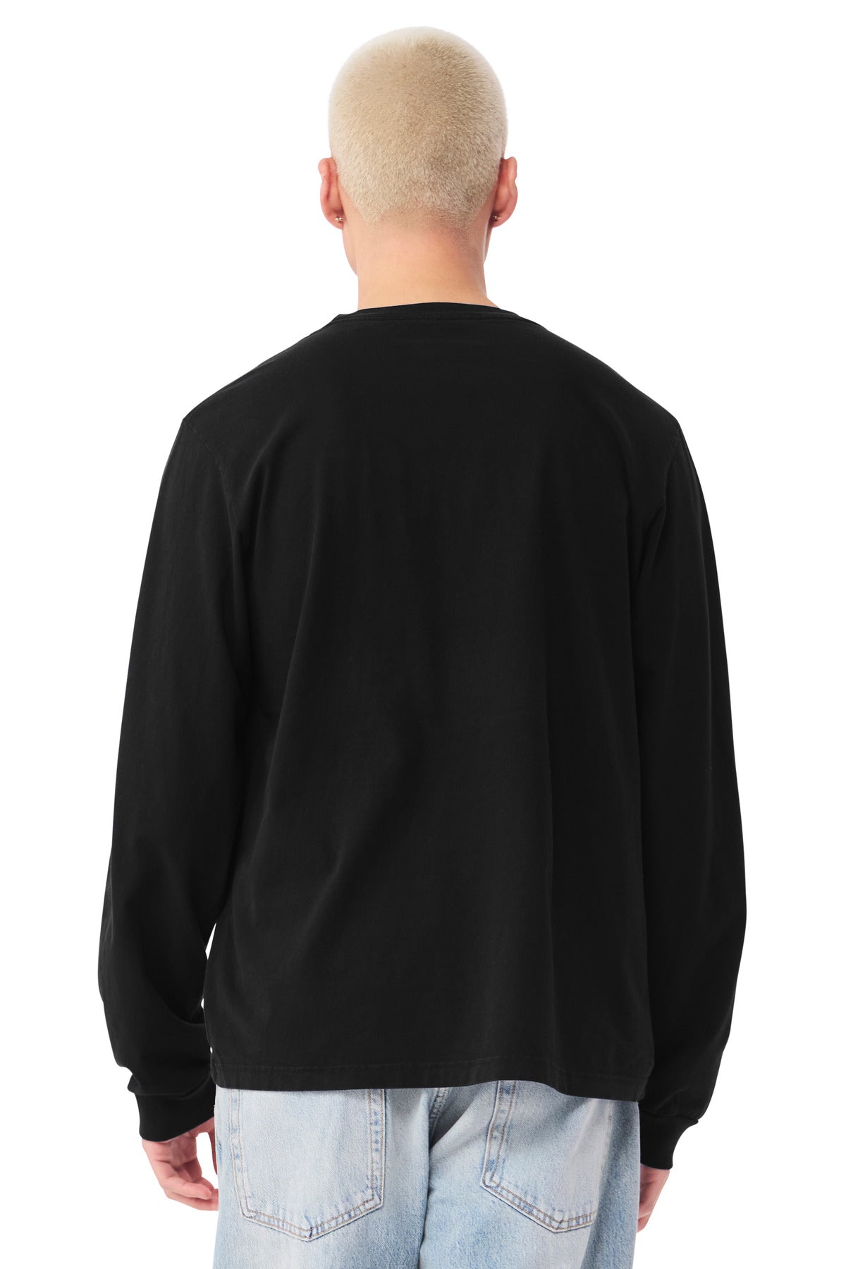 BELLA+CANVAS Unisex Heavyweight Garment-Dyed Long Sleeve Tee - Black