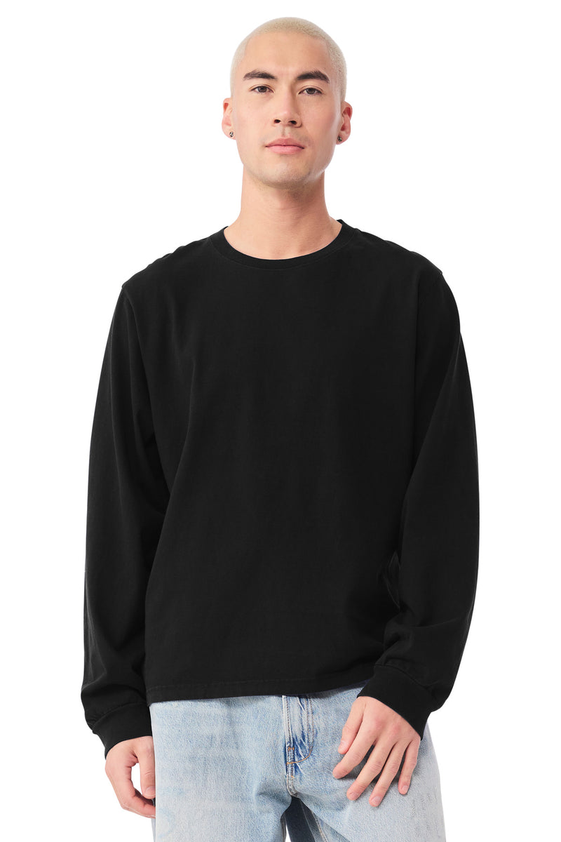 BELLA+CANVAS Unisex Heavyweight Garment-Dyed Long Sleeve Tee - Black