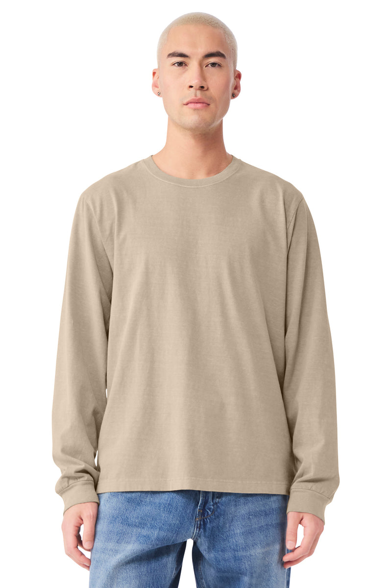 BELLA+CANVAS Unisex Heavyweight Garment-Dyed Long Sleeve Tee - Khaki