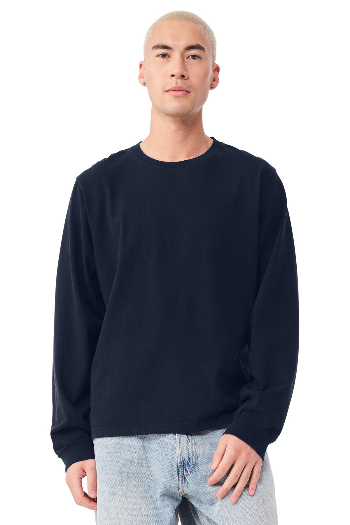 BELLA+CANVAS Unisex Heavyweight Garment-Dyed Long Sleeve Tee - Navy