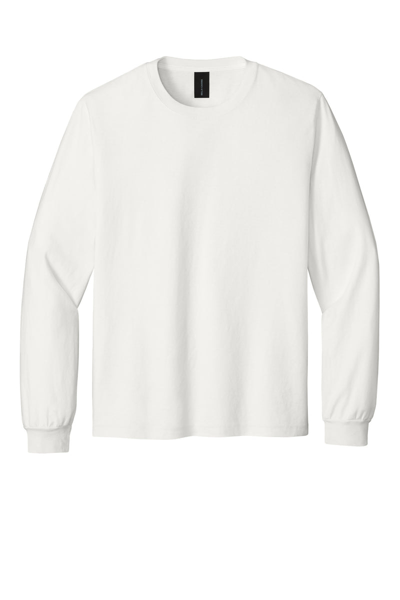 BELLA+CANVAS Unisex Heavyweight Garment-Dyed Long Sleeve Tee - Vintage White