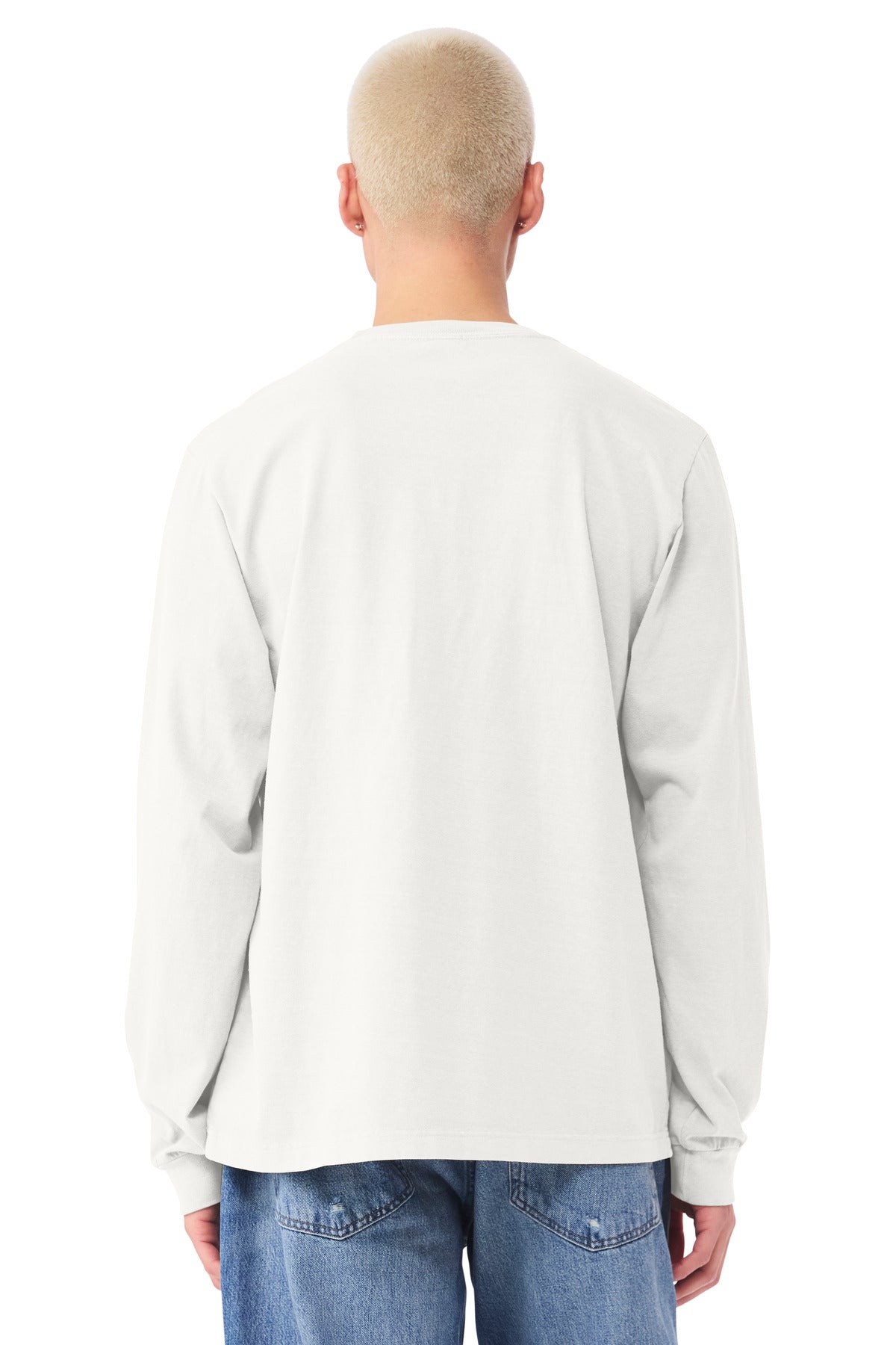 BELLA+CANVAS Unisex Heavyweight Garment-Dyed Long Sleeve Tee - Vintage White