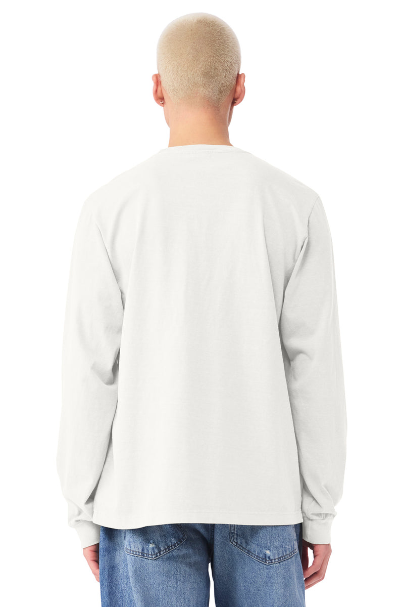 BELLA+CANVAS Unisex Heavyweight Garment-Dyed Long Sleeve Tee - Vintage White