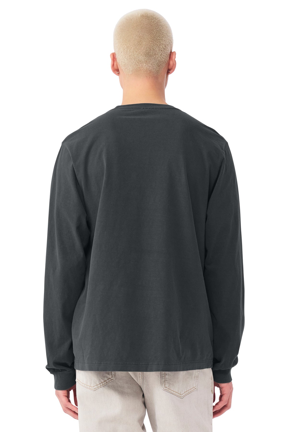 BELLA+CANVAS Unisex Heavyweight Garment-Dyed Long Sleeve Tee - Washed Black
