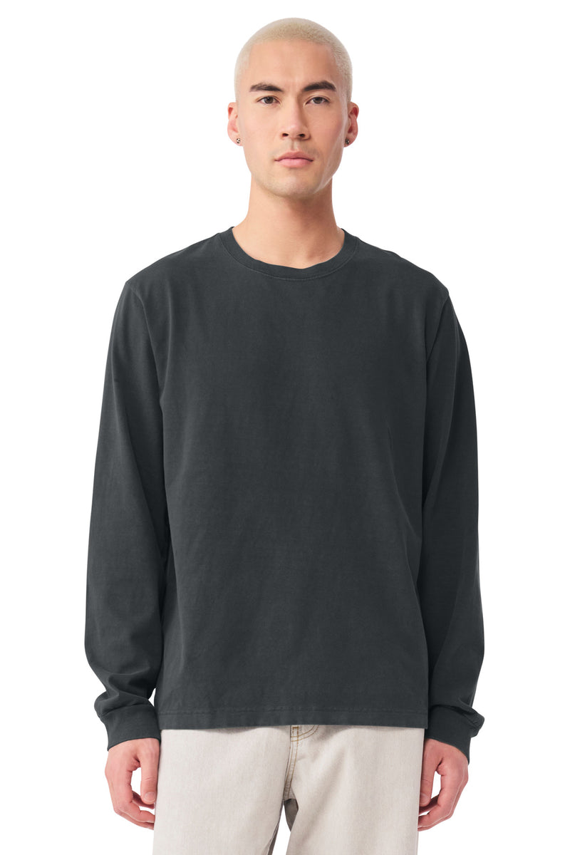 BELLA+CANVAS Unisex Heavyweight Garment-Dyed Long Sleeve Tee - Washed Black